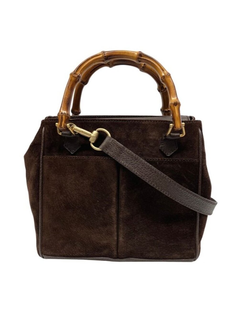Gucci Bamboo Handbag Suede 000